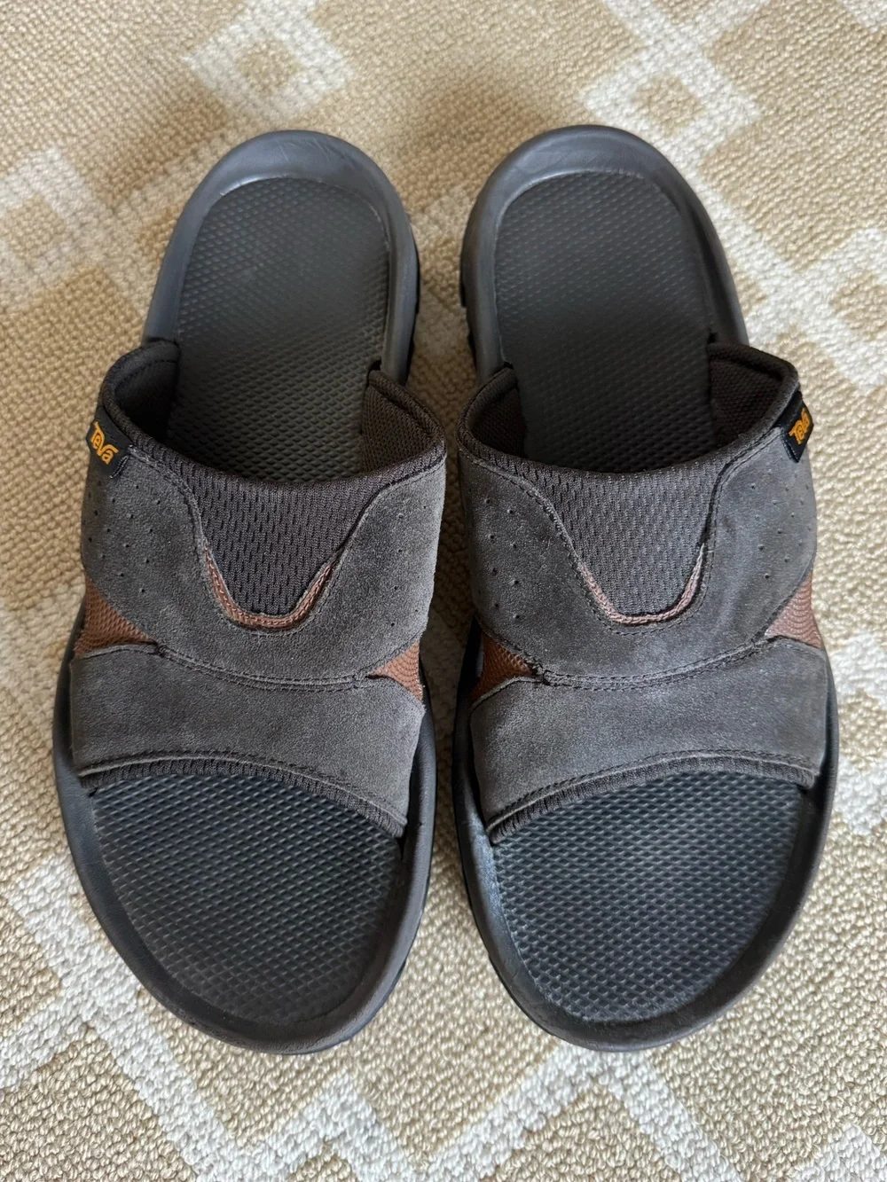 Teva ReEmber Slide Sandals Brown Gray Suede Outdoor Comfort Men’s 11